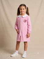 Grembiule Asilo Quadretti Rosa Zip Bambina - A04