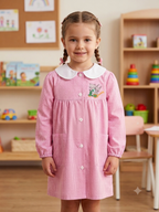 Grembiule Scuola Asilo Quadretti Rosa Bambina -  A05