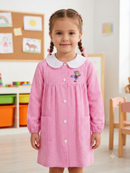 Grembiule Scuola Asilo Rosa Quadretti Bambina - A06