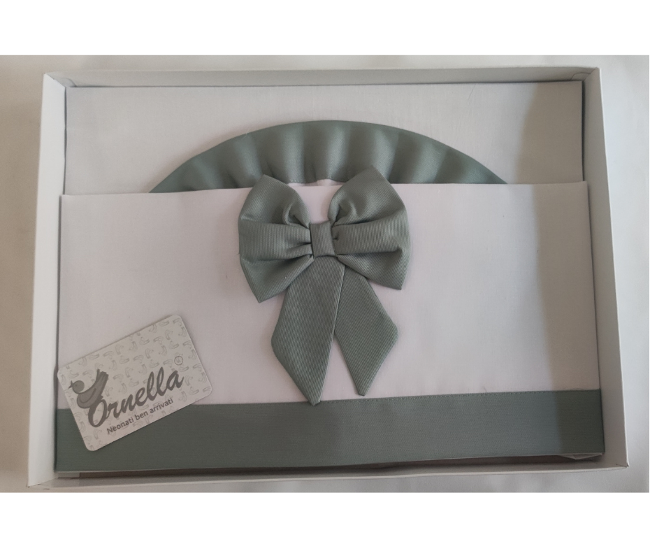 Lenzuolino Culla con Fiocco ColoratoOrnella 100% Cotone mis 90.120