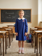 Grembiule Blu Bambina Scuola Elementare - F02