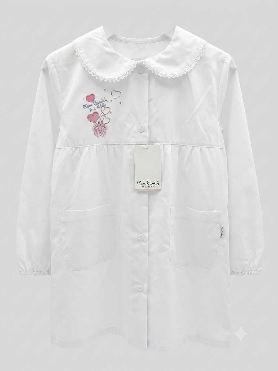 Grembiule Bianco Scuola Elementare Bambina - F03