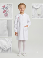 Grembiule Bianco Scuola Elementare Bambina - F03