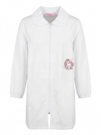 Grembiule Bianco Zip Scuola Elementare Bambina - F05