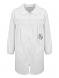 Grembiule Bianco Scuola Elementare con Chiusura Zip Bambina - F06