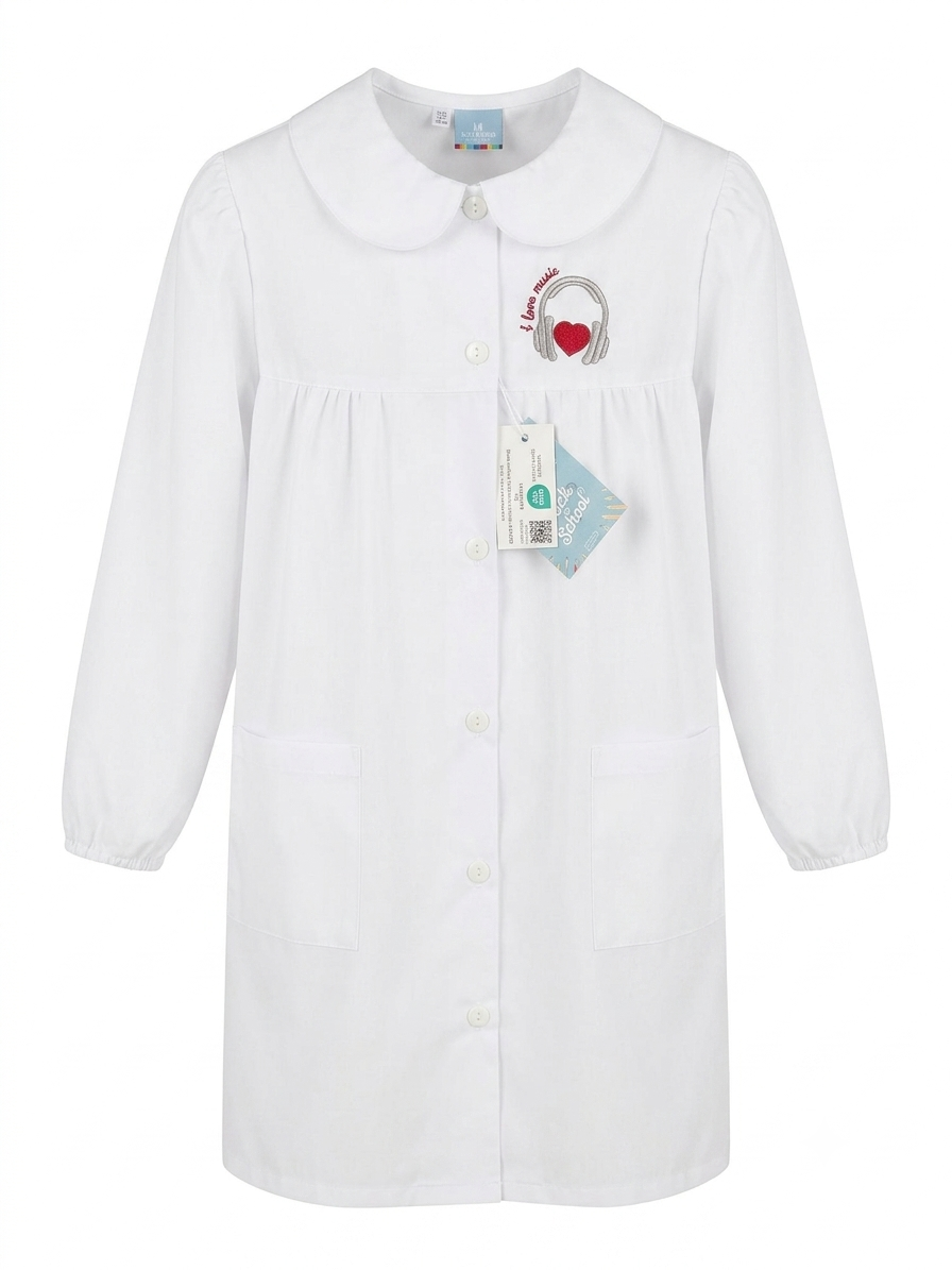 Grembiule Bianco Bambina Scuola Elementare - F10
