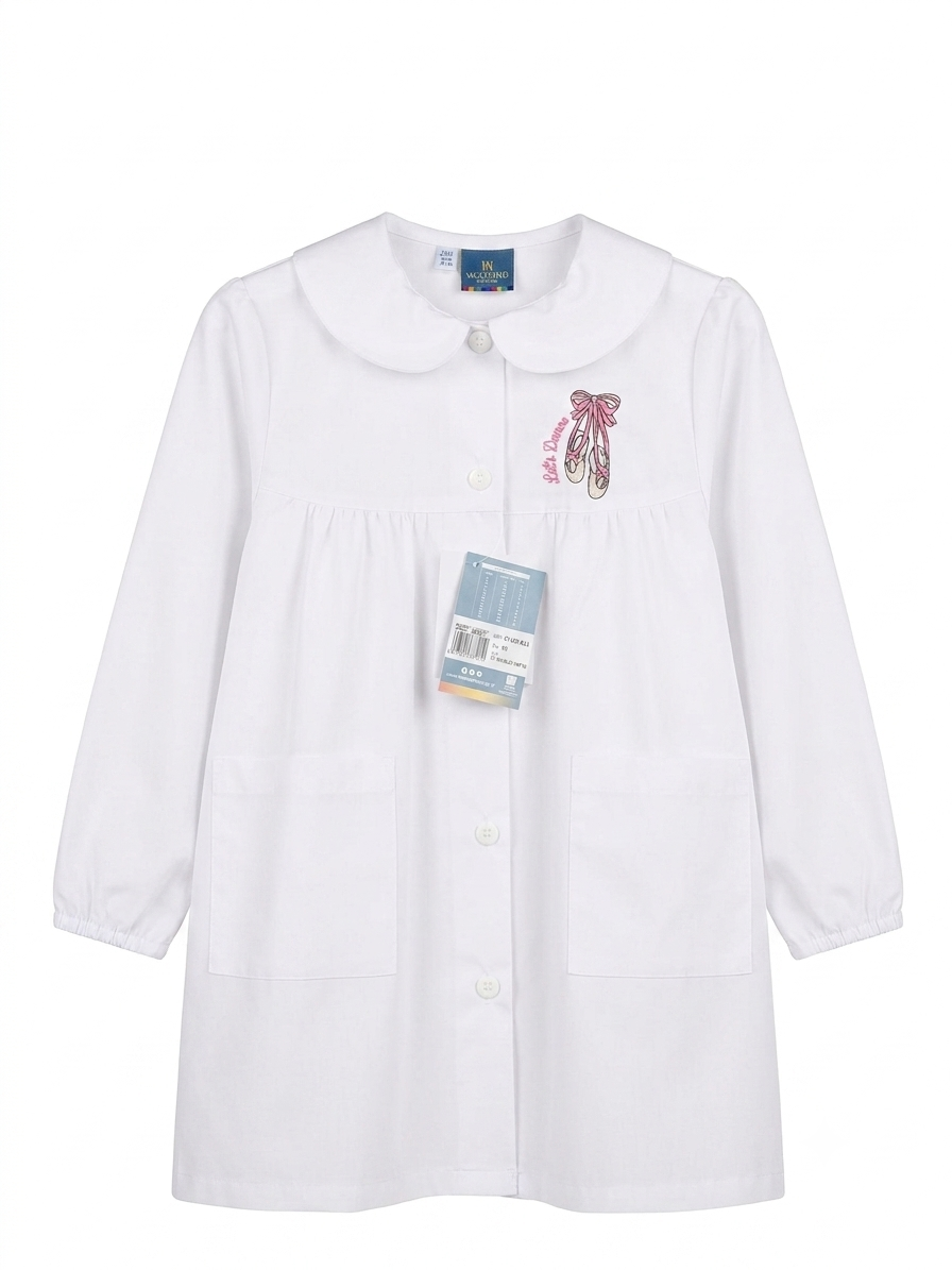 Grembiule Bianco Bambina Scuola Elementare - F11