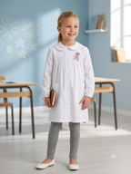 Grembiule Bianco Bambina Scuola Elementare - F11