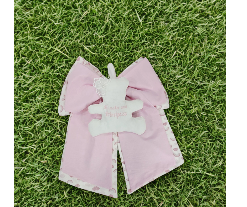 Fiocco Nascita “Dolce Principessa” Personalizzabile con Ricamo