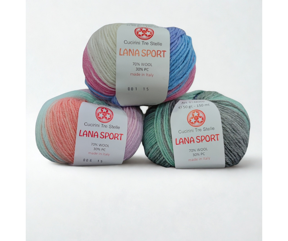 LANA SPORT MULTICOLOR - 70% LANA 30% ACRILICO