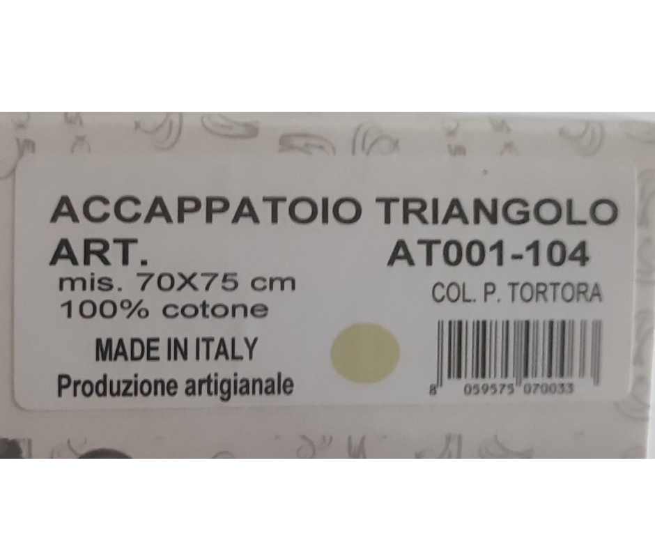 Accappatoio Triangolo Neonato 100% cotone Misura 70x75