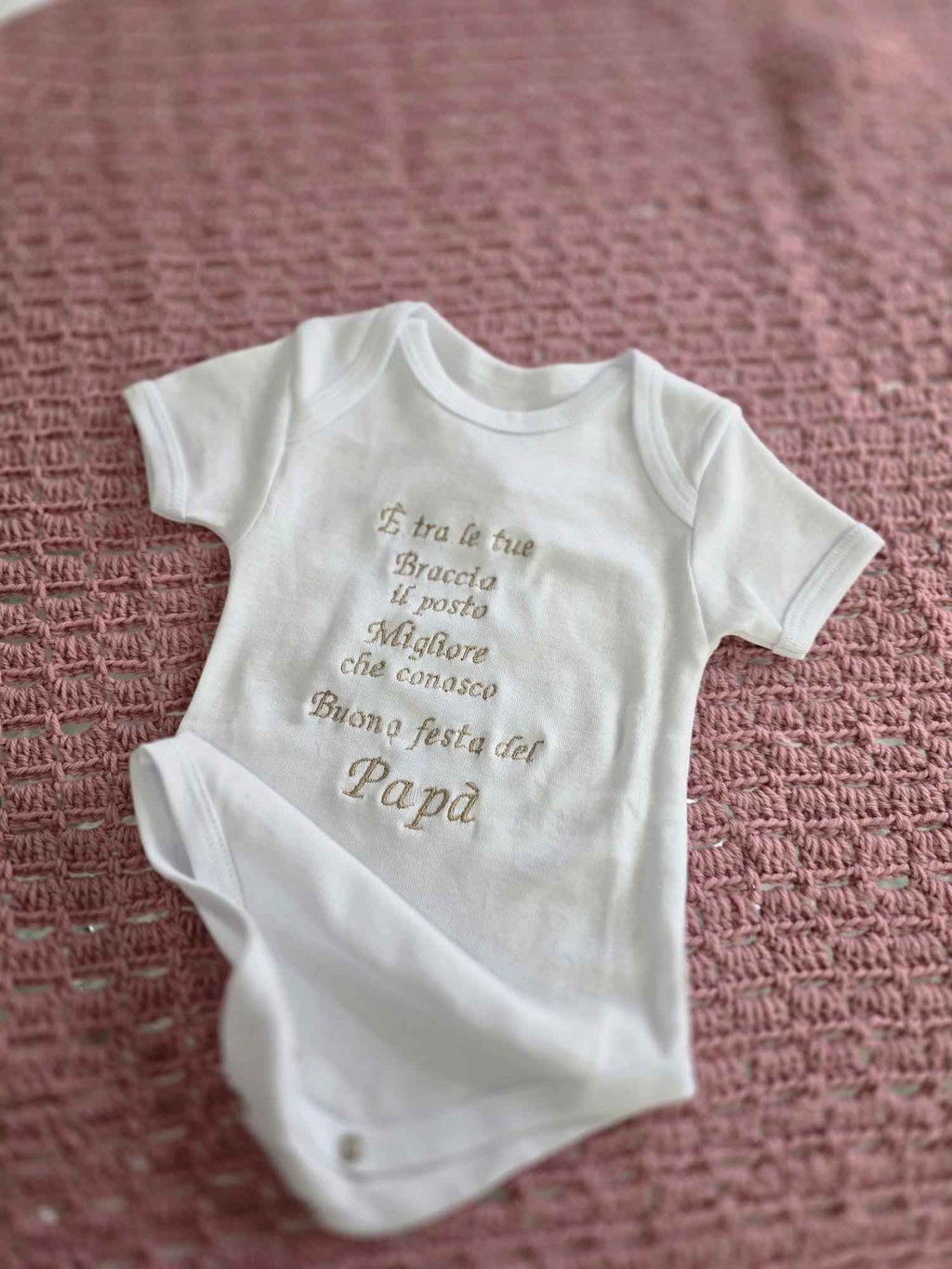 Body Neonato Personalizzato con Frase Ricamata